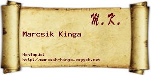 Marcsik Kinga névjegykártya
